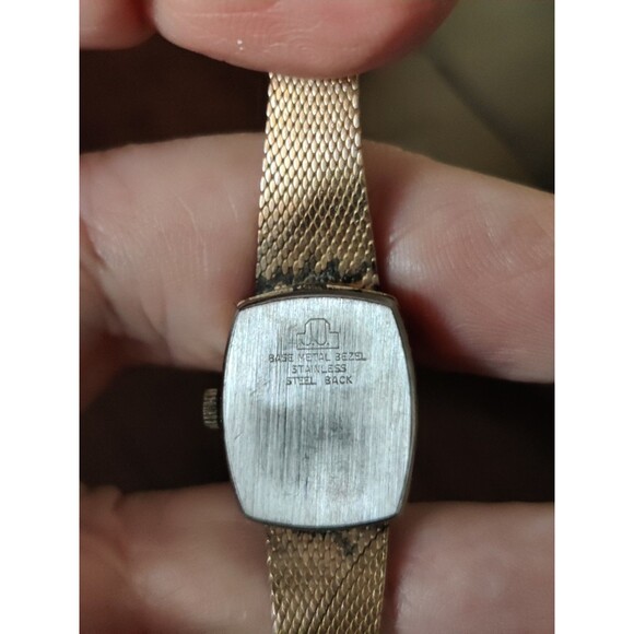 Vtg Jules Jurgensen GENUINE Diamond Gold Plated Ladies Watch Not Working - Picture 4 of 10